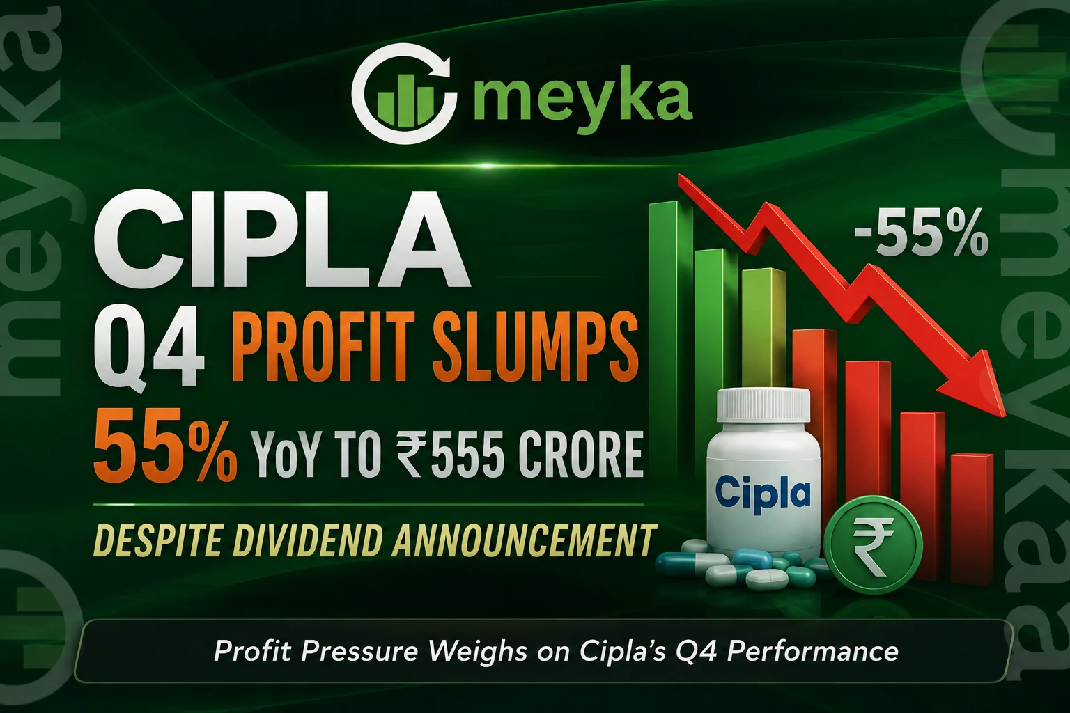Cipla Q4 Profit Slumps 55% YoY to ₹555 Crore Despite Dividend Announcement