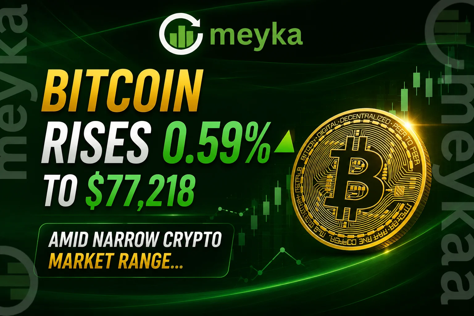 Bitcoin Rises 0.59% to $77,218 Amid Narrow Crypto Market Range 
