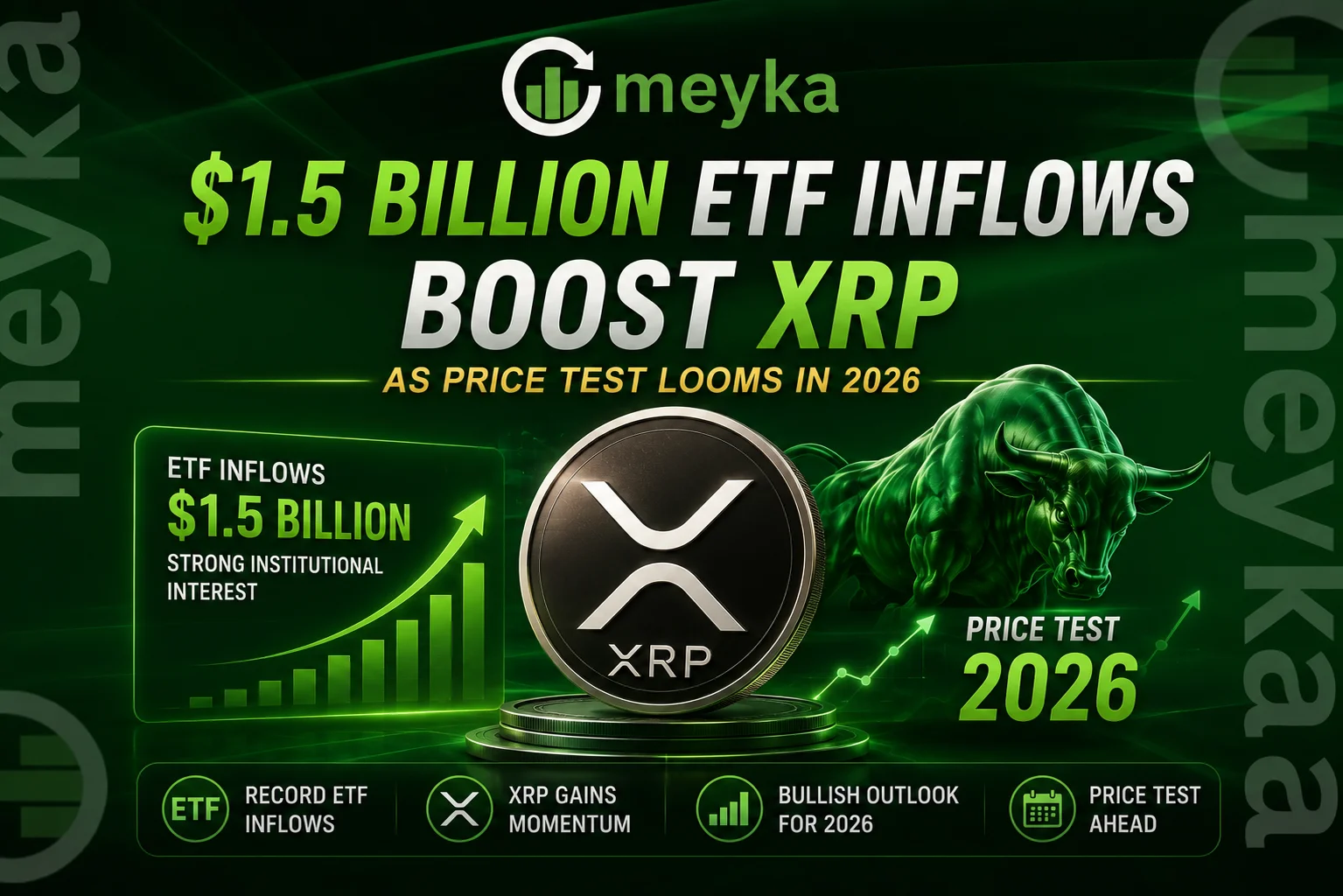 $1.5 Billion ETF Inflows Boost XRP as Price Test Looms in 2026