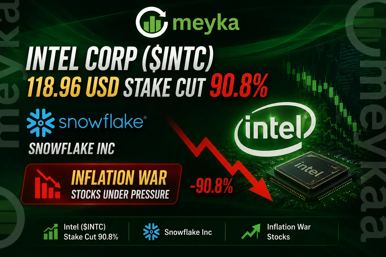 Intel Corp ($INTC) 118.96 USD stake cut 90.8% Snowflake Inc inflation war stocks