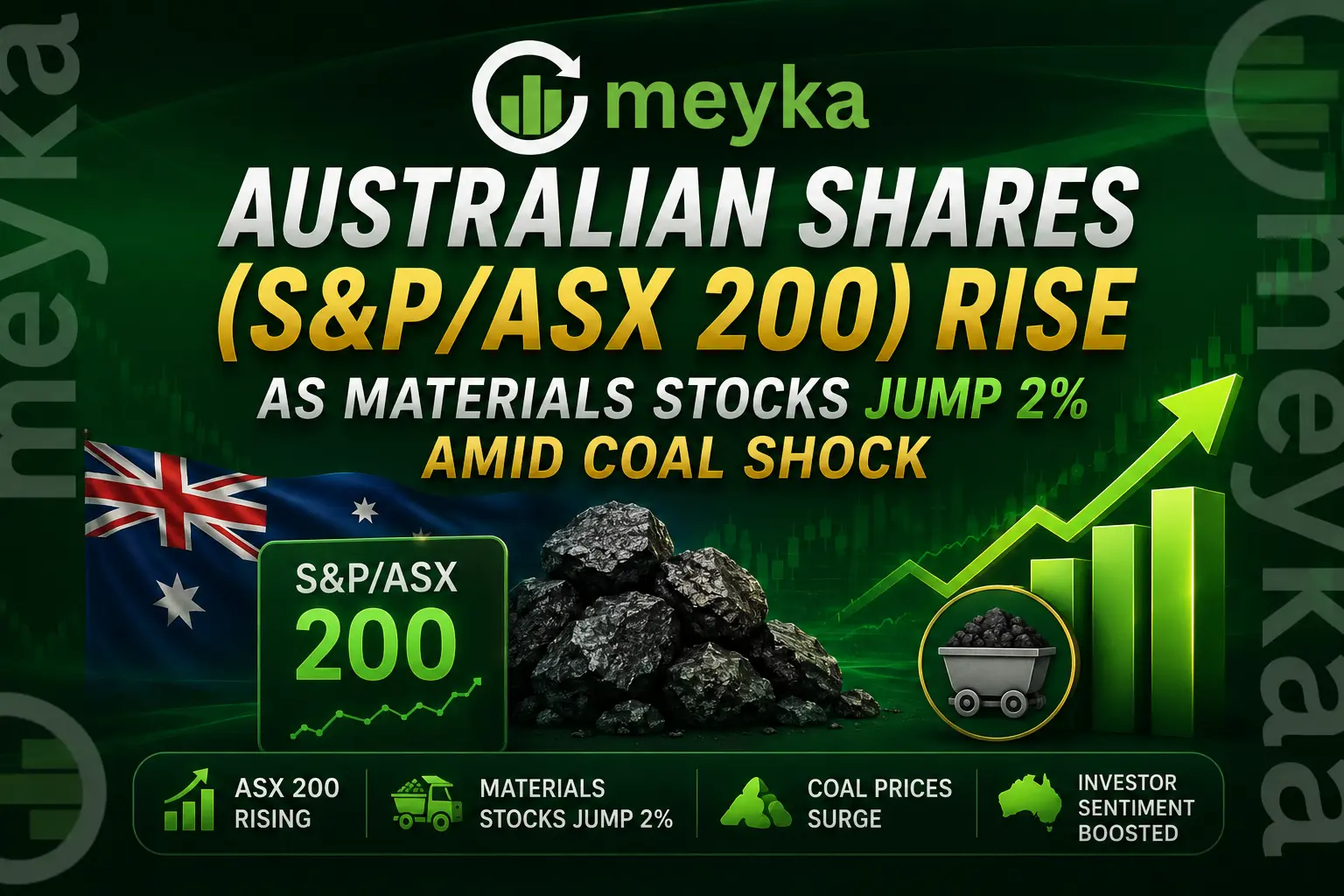 Australian Shares (S&P/ASX 200) Rise as Materials Stocks Jump 2% Amid Coal Shock