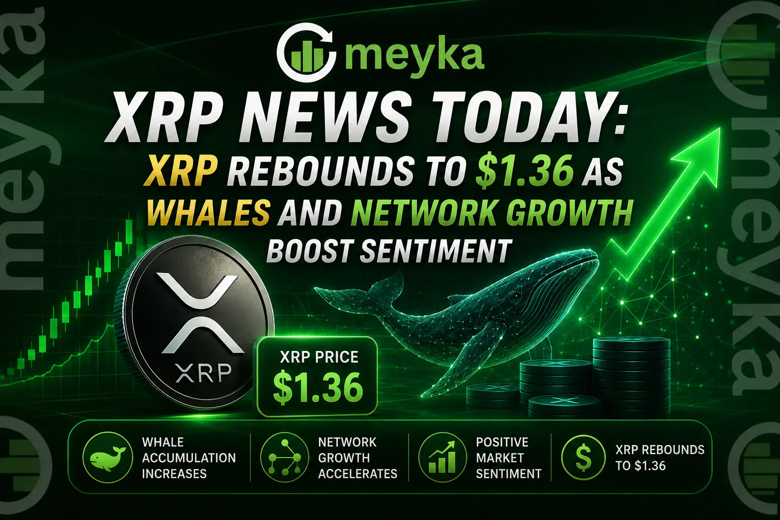 XRP News Today: XRP Rebounds to $1.36 as Whales and Network Growth Boost Sentiment