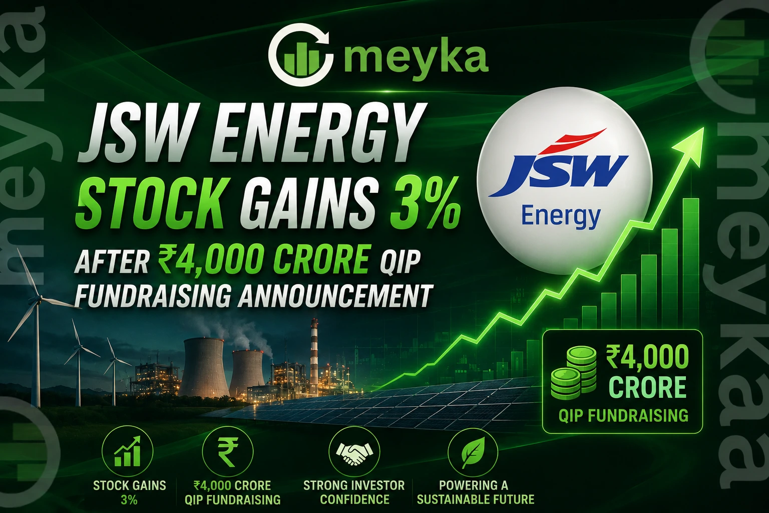 JSW Energy Stock Gains 3% After ₹4,000 Crore QIP Fundraising Announcement