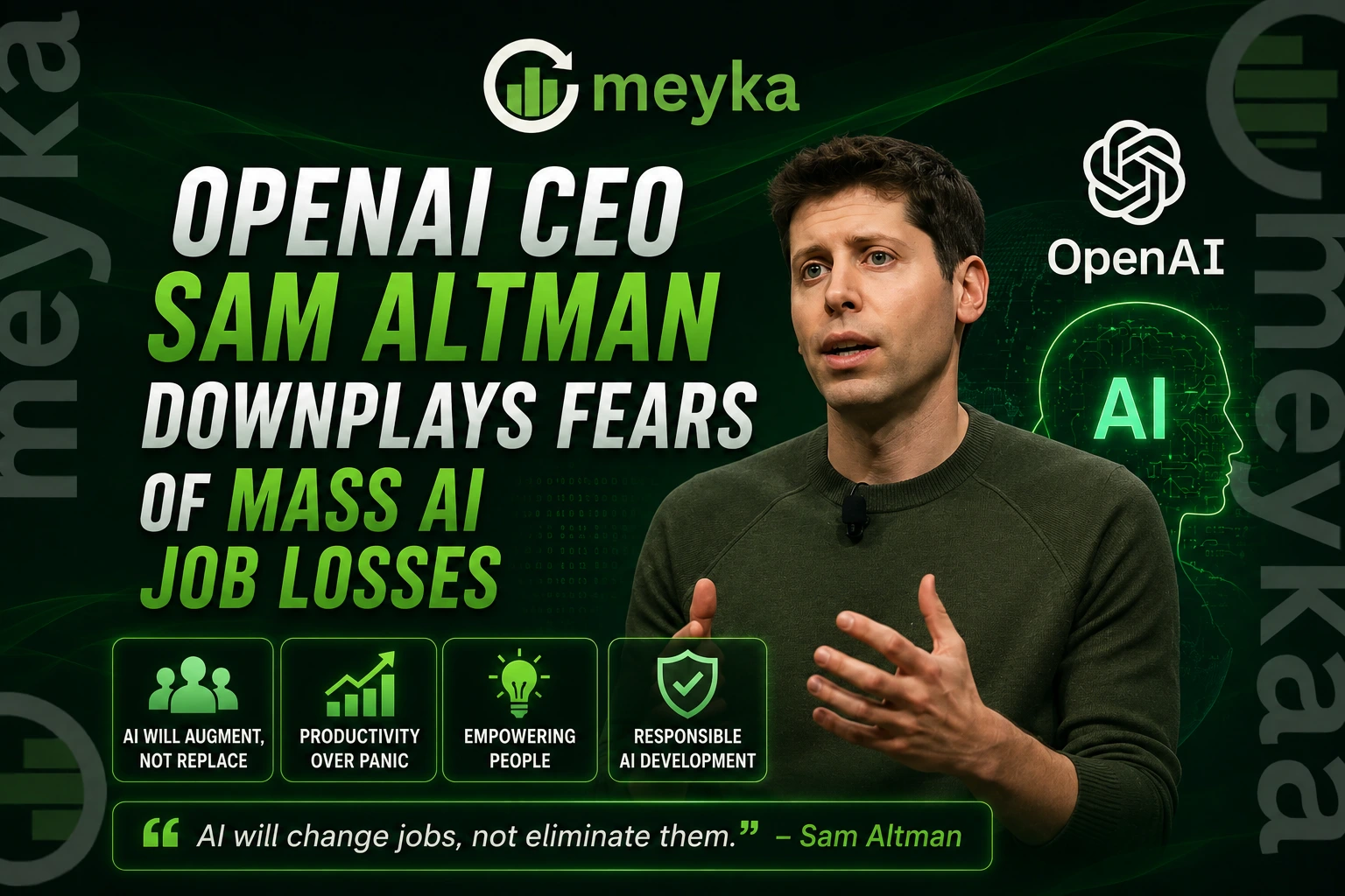 OpenAI CEO Sam Altman Downplays Fears of Mass AI Job Losses
