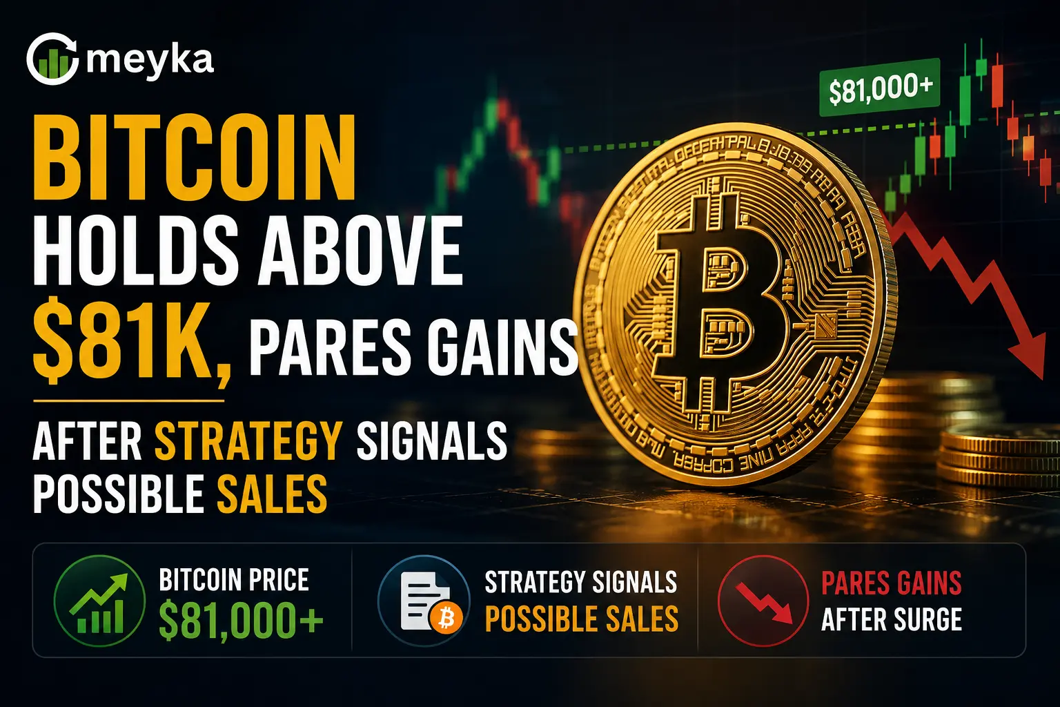 Bitcoin holds above $81K, pares gains after Strategy signals possible sales