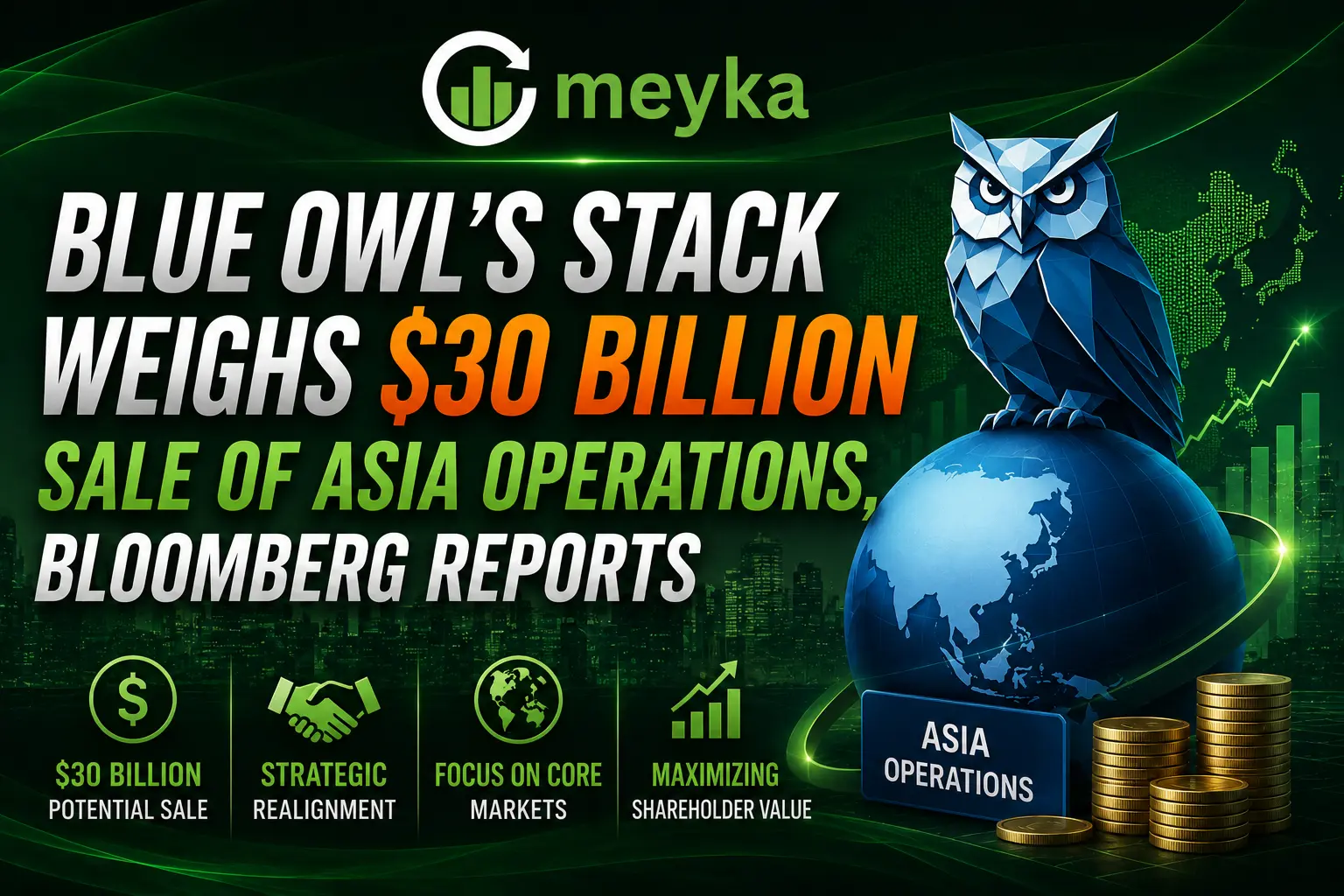 Blue Owl’s Stack Weighs $30 Billion Sale of Asia Operations, Bloomberg Reports
