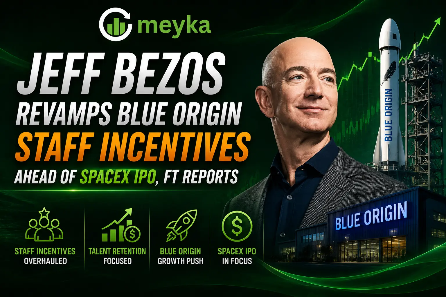 Jeff Bezos Revamps Blue Origin Staff Incentives Ahead of SpaceX IPO, FT Reports
