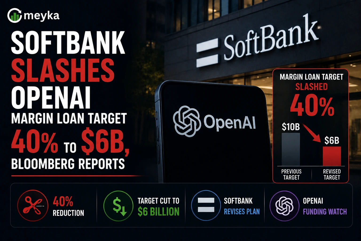 SoftBank Slashes OpenAI Margin Loan Target 40% to $6B, Bloomberg Reports