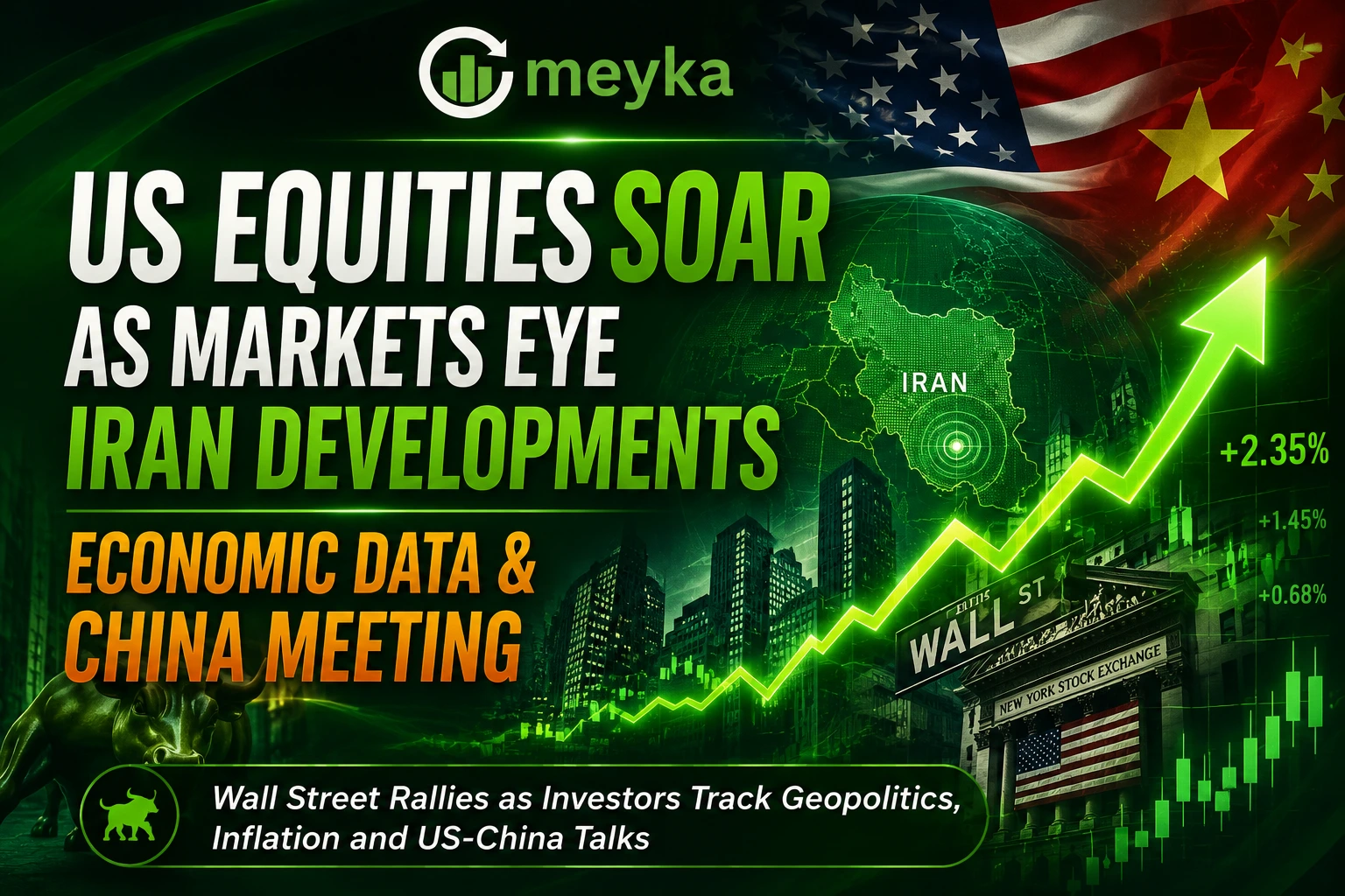 U.S. Equities Soar as Markets Eye Iran Developments, Economic Data, and China Meeting