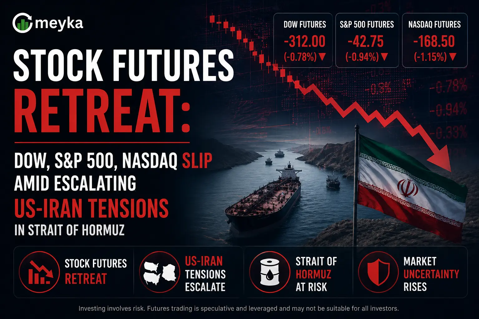 Stock Futures Retreat: Dow, S&P 500, Nasdaq Slip Amid Escalating US-Iran Tensions in Strait of Hormuz