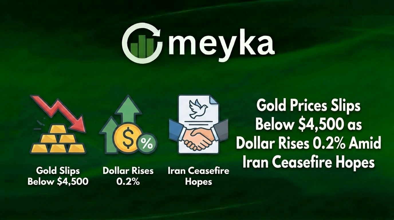 Gold Prices Slip Below $4,500 as Dollar Strengthens Amid Iran Ceasefire Hopes