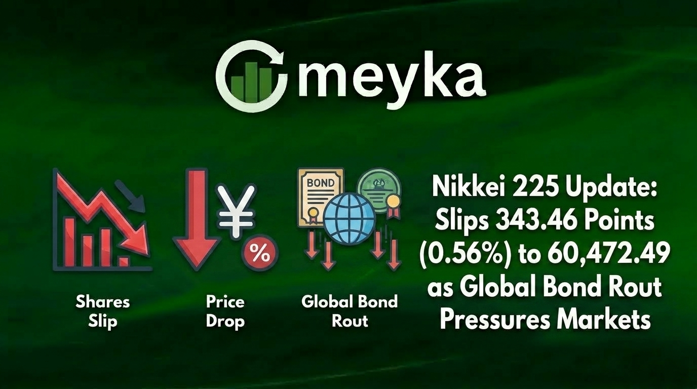 Nikkei 225 Update Slips 343.46 Points (0.56%) to 60,472.49 as Global Bond Rout Pressures Markets