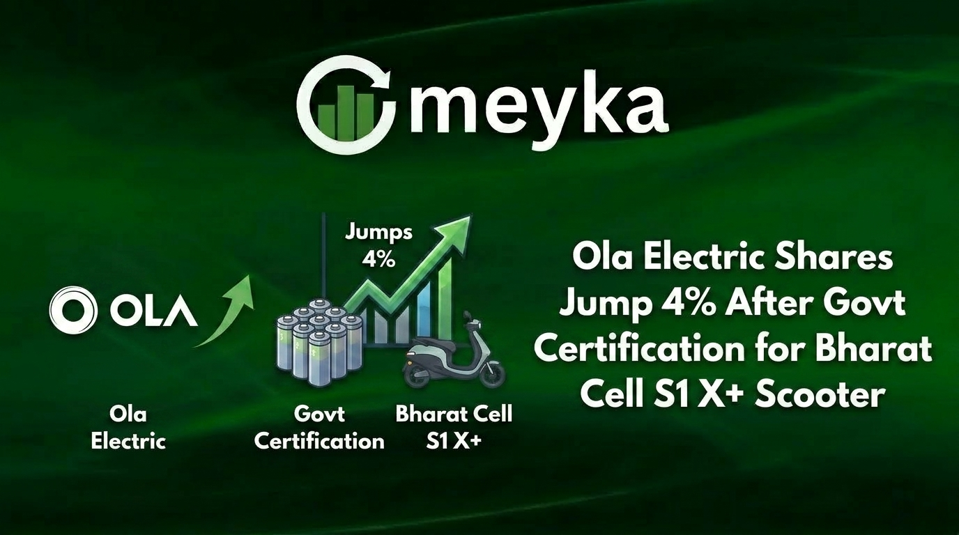 Ola Electric Shares Jump 4% After Govt Certification for Bharat Cell S1 X+ Scooter