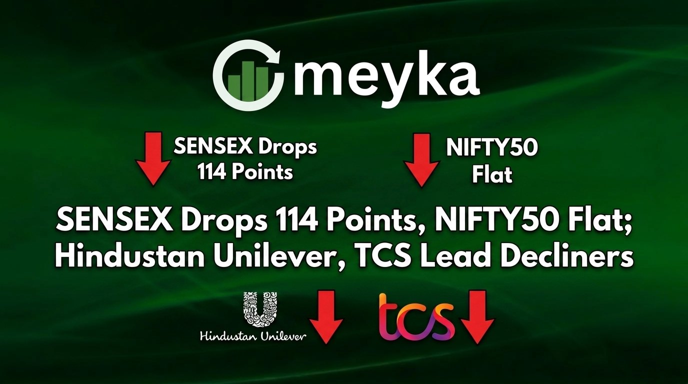 SENSEX Drops 114 Points, NIFTY50 Flat; Hindustan Unilever, TCS Lead Decliners