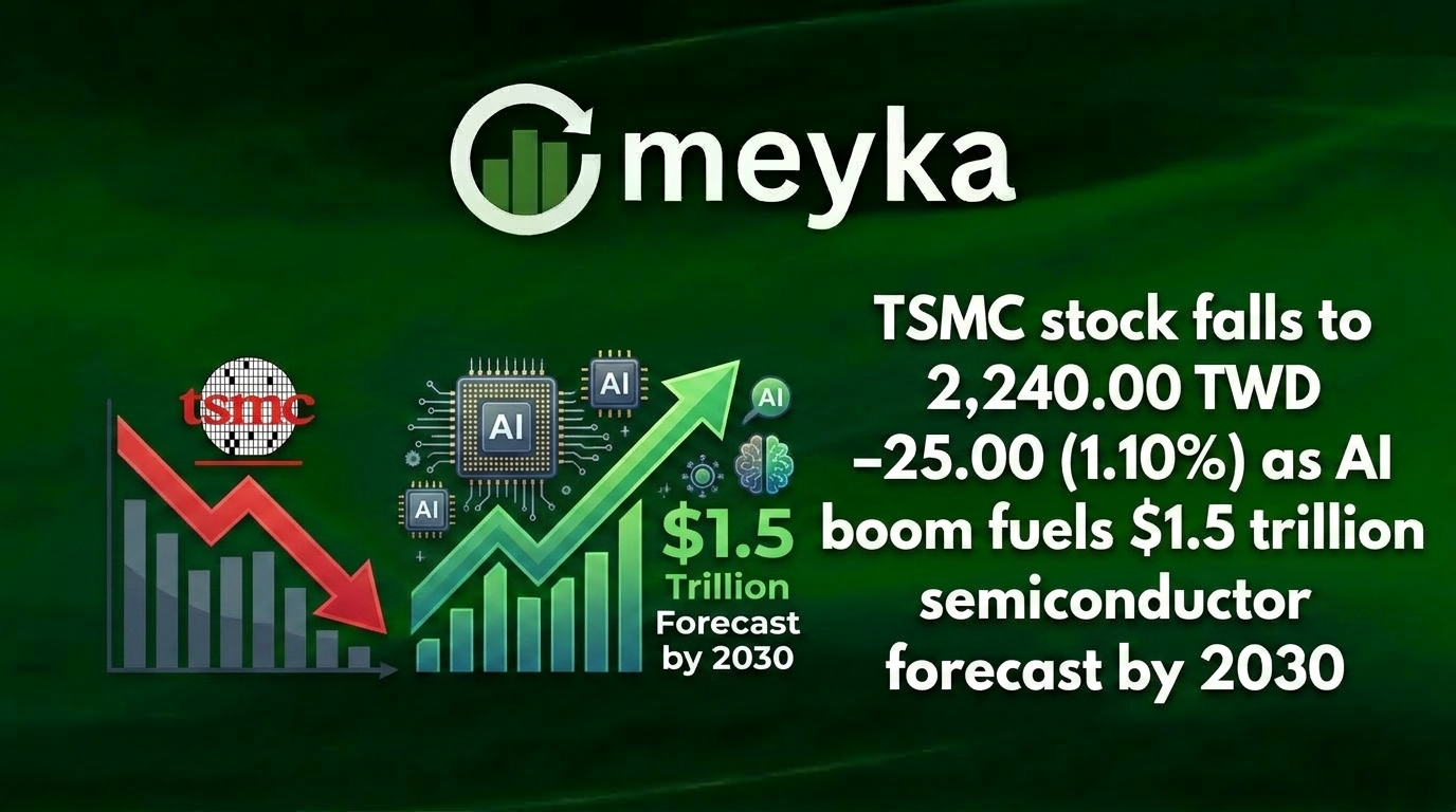 TSMC stock falls to 2,240.00 TWD −25.00 (1.10%) as AI boom fuels $1.5 trillion semiconductor forecast by 2030