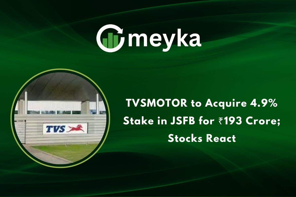 TVSMOTOR to Acquire 4.9% Stake in JSFB for ₹193 Crore; Stocks React