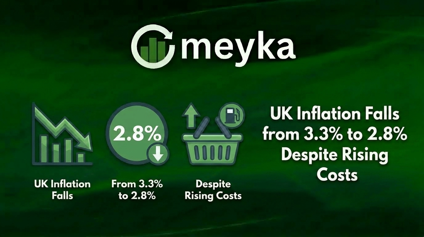 UK Inflation Falls from 3.3% to 2.8% Despite Rising Costs