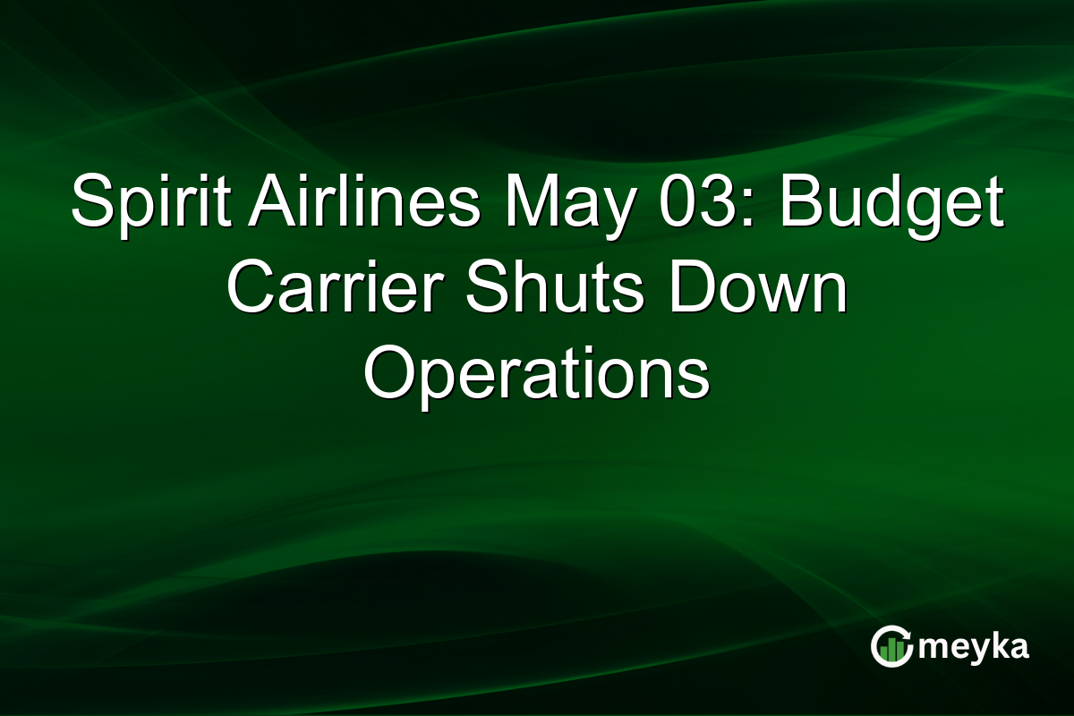 Spirit Airlines May 03: Budget Carrier Shuts Down Operations