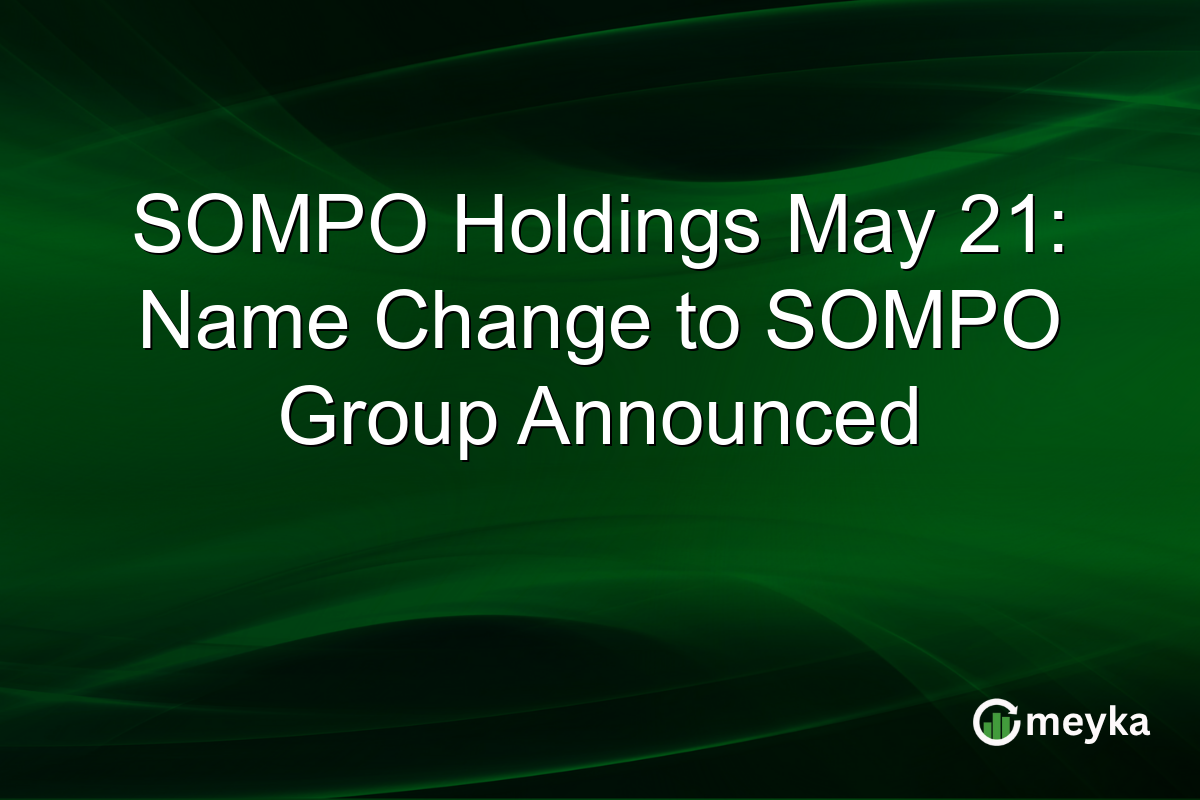 SOMPO Holdings May 21: Name Change to SOMPO Group Announced