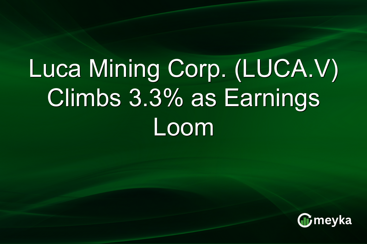 Luca Mining Corp. (LUCA.V) Climbs 3.3% as Earnings Loom