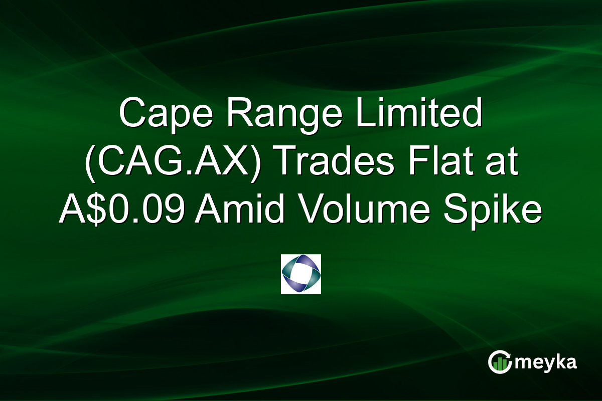 Cape Range Limited (CAG.AX) Trades Flat at A$0.09 Amid Volume Spike