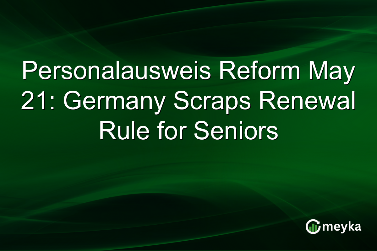 Personalausweis Reform May 21: Germany Scraps Renewal Rule for Seniors