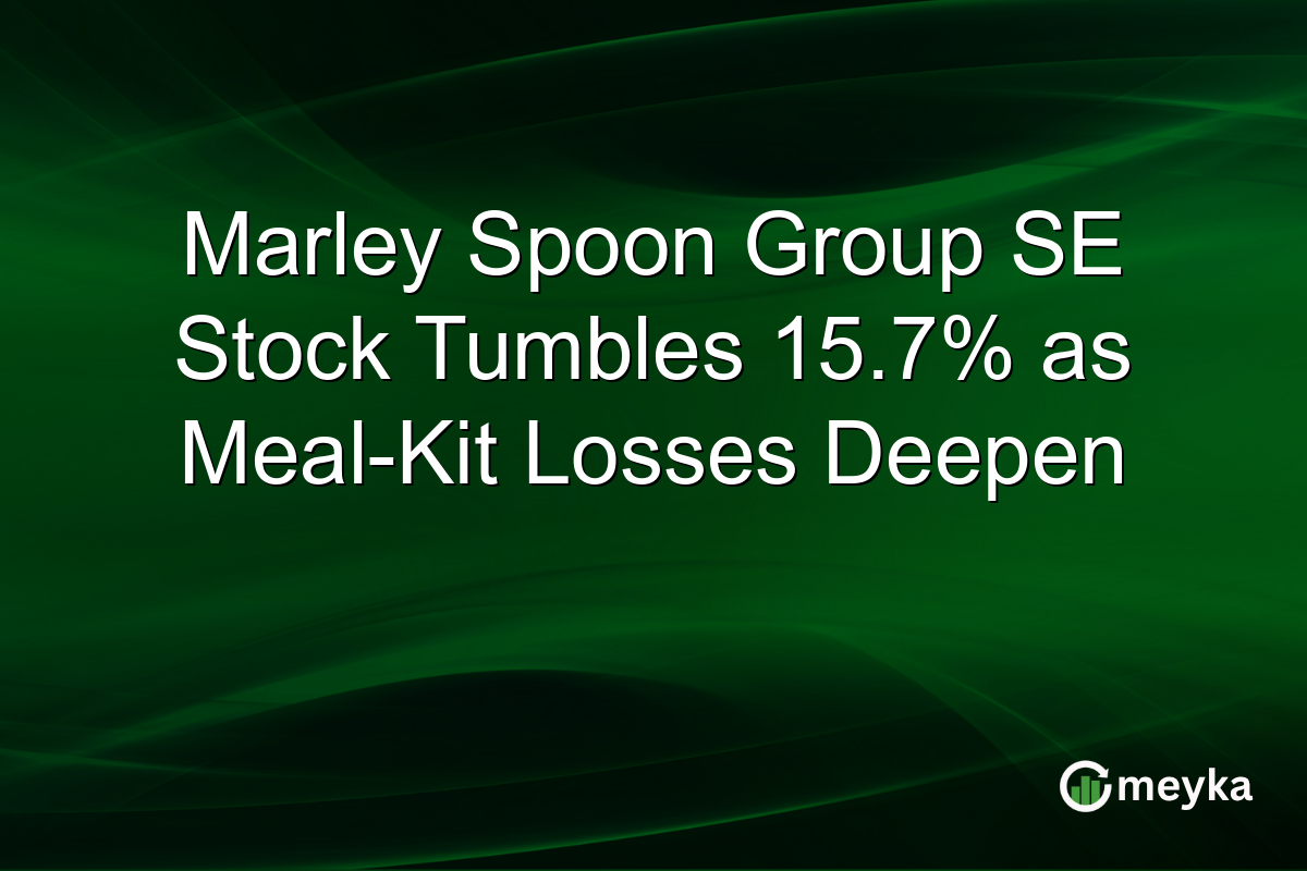 Marley Spoon Group SE Stock Tumbles 15.7% as Meal-Kit Losses Deepen