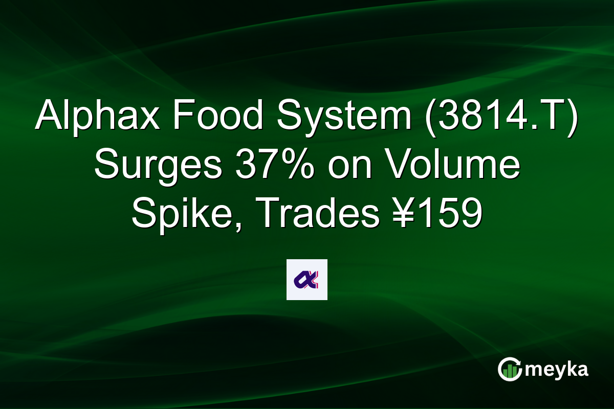 Alphax Food System (3814.T) Surges 37% on Volume Spike, Trades ¥159