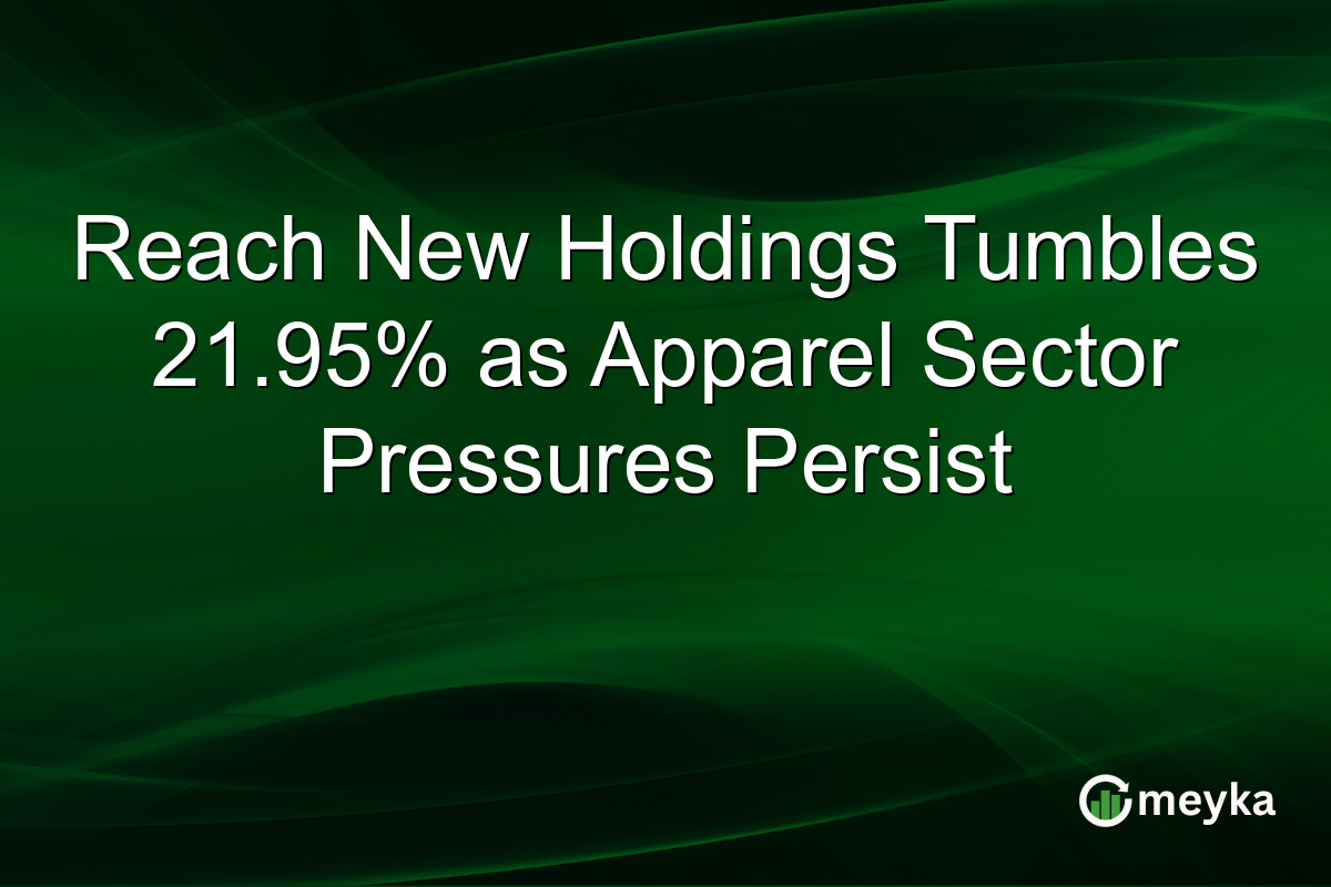 Reach New Holdings Tumbles 21.95% as Apparel Sector Pressures Persist