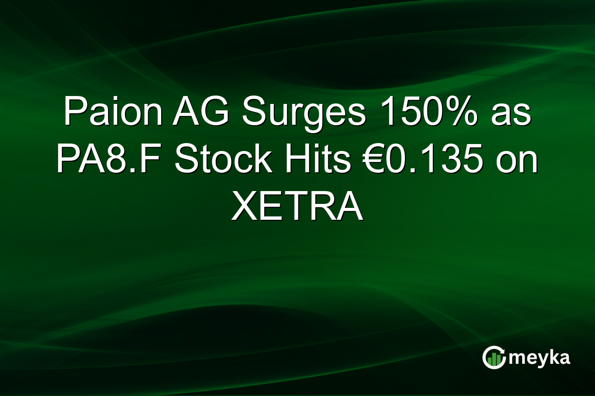 Paion AG Surges 150% as PA8.F Stock Hits €0.135 on XETRA
