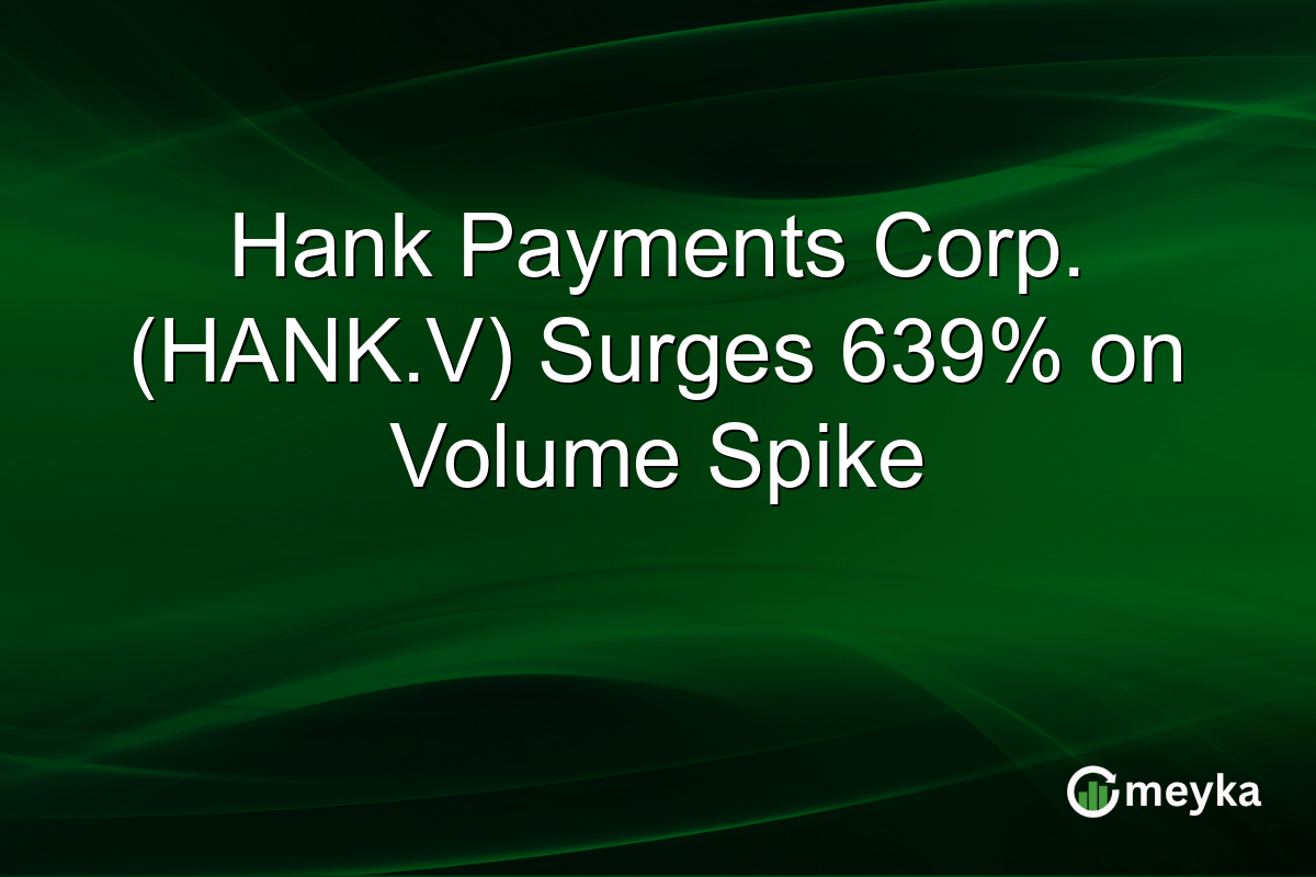 Hank Payments Corp. (HANK.V) Surges 639% on Volume Spike