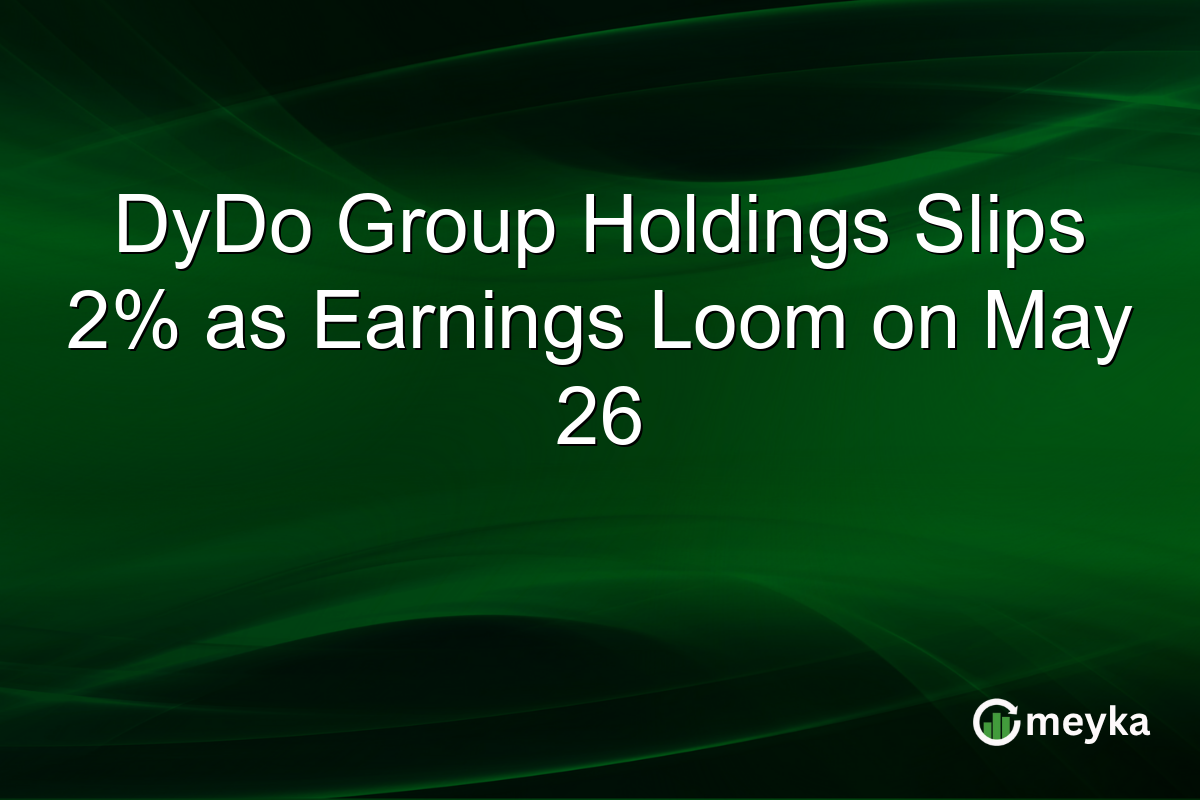 DyDo Group Holdings Slips 2% as Earnings Loom on May 26
