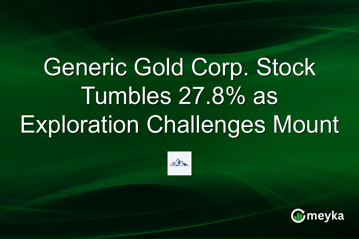 Generic Gold Corp. Stock Tumbles 27.8% as Exploration Challenges Mount