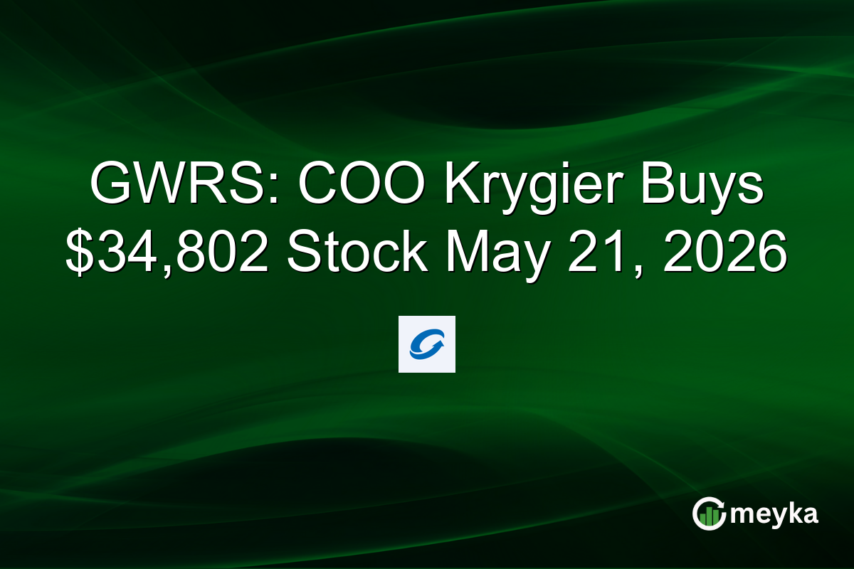 GWRS: COO Krygier Buys $34,802 Stock May 21, 2026