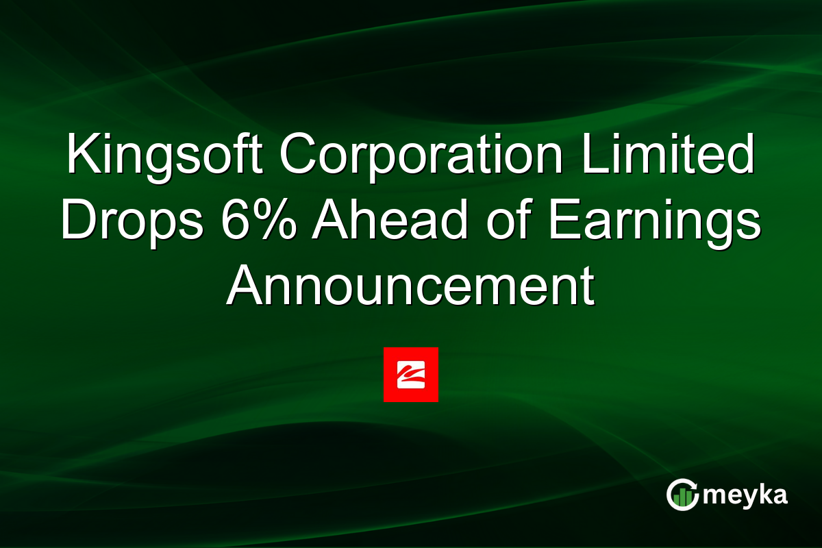 Kingsoft Corporation Limited Drops 6% Ahead of Earnings Announcement