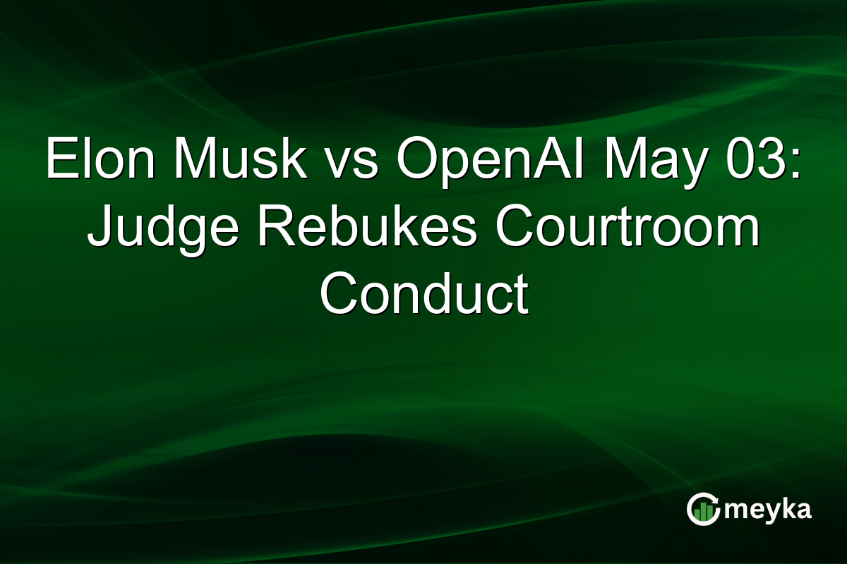 Elon Musk vs OpenAI May 03: Judge Rebukes Courtroom Conduct