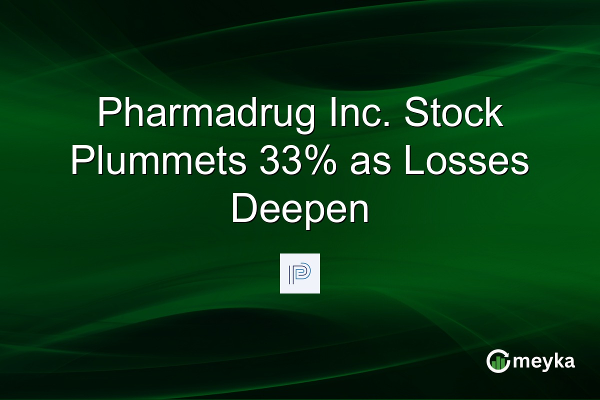 Pharmadrug Inc. Stock Plummets 33% as Losses Deepen
