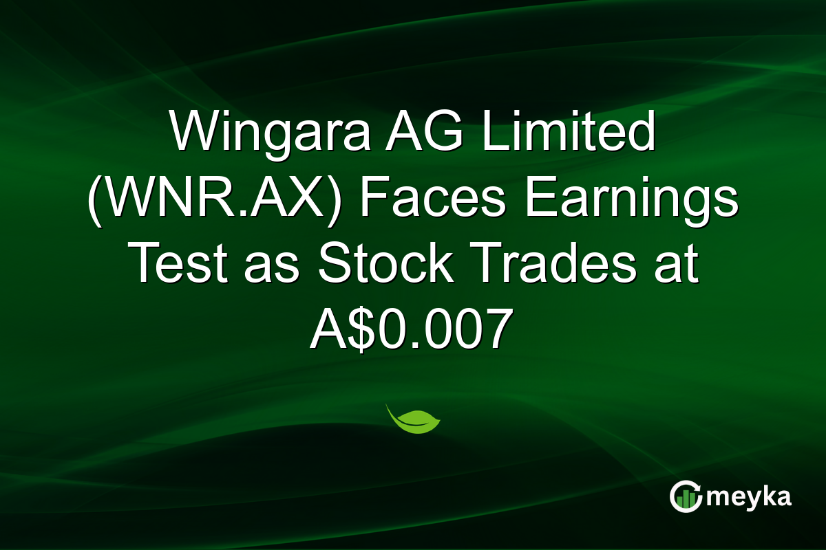 Wingara AG Limited (WNR.AX) Faces Earnings Test as Stock Trades at A$0.007