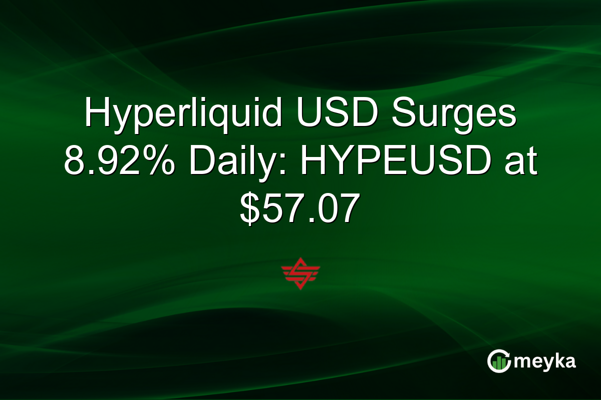 Hyperliquid USD Surges 8.92% Daily: HYPEUSD at $57.07