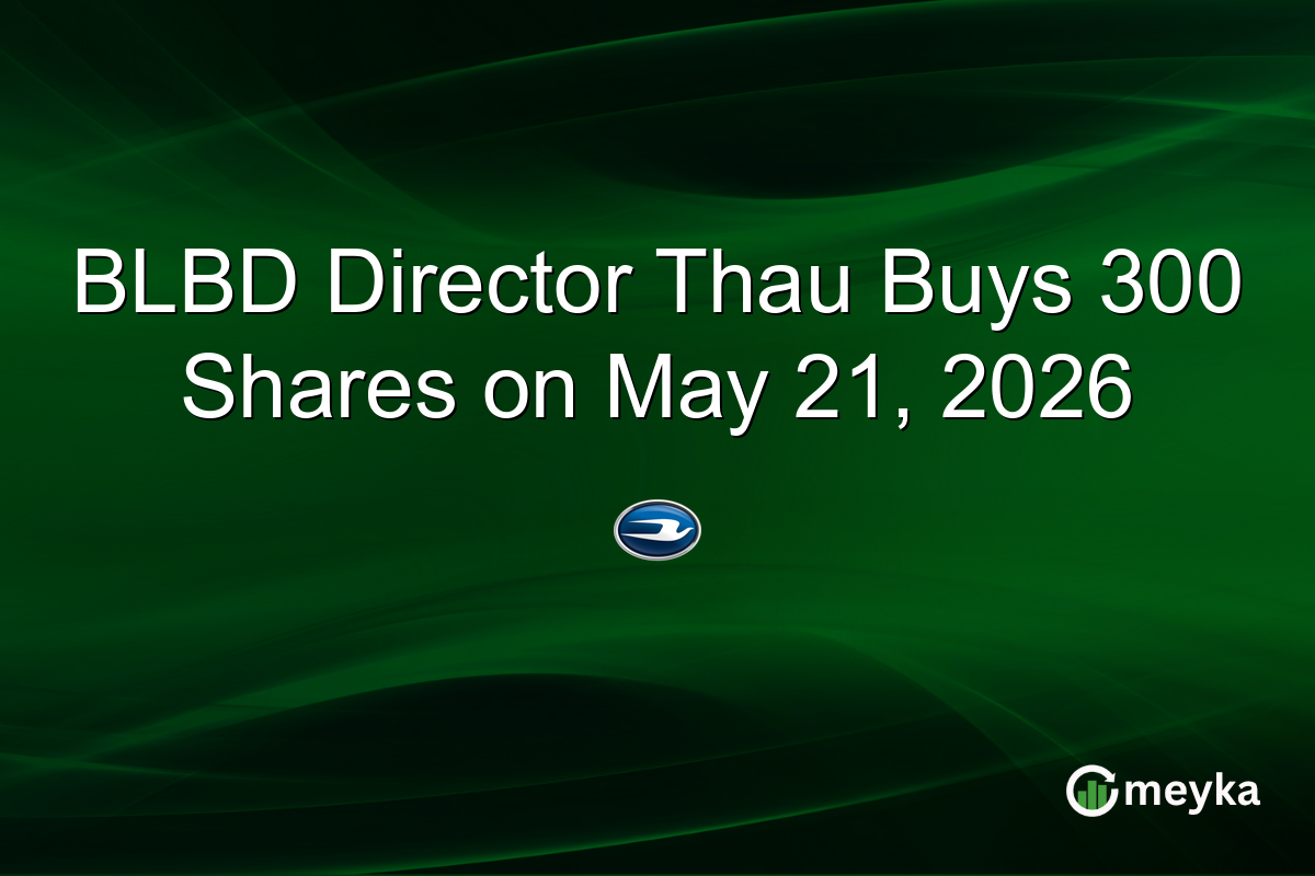 BLBD Director Thau Buys 300 Shares on May 21, 2026