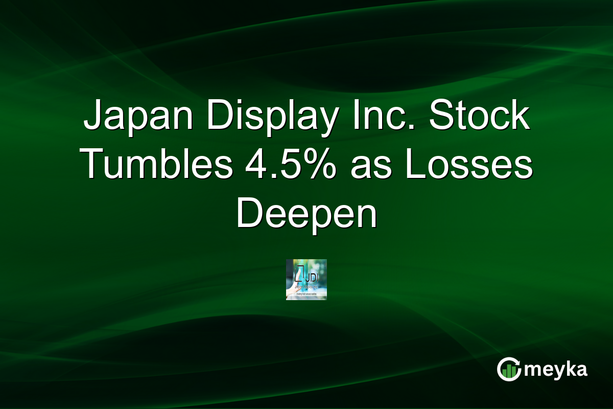 Japan Display Inc. Stock Tumbles 4.5% as Losses Deepen