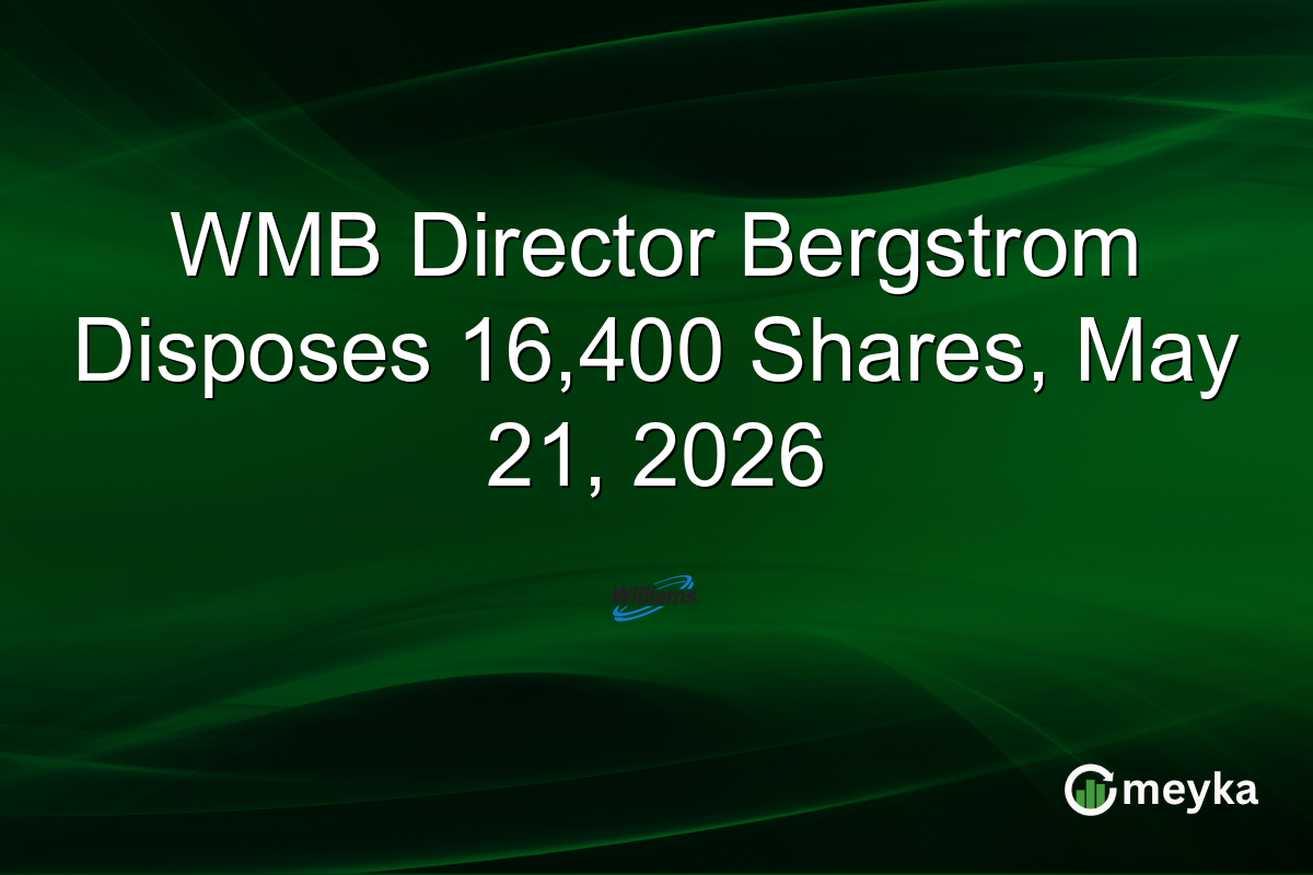 WMB Director Bergstrom Disposes 16,400 Shares, May 21, 2026