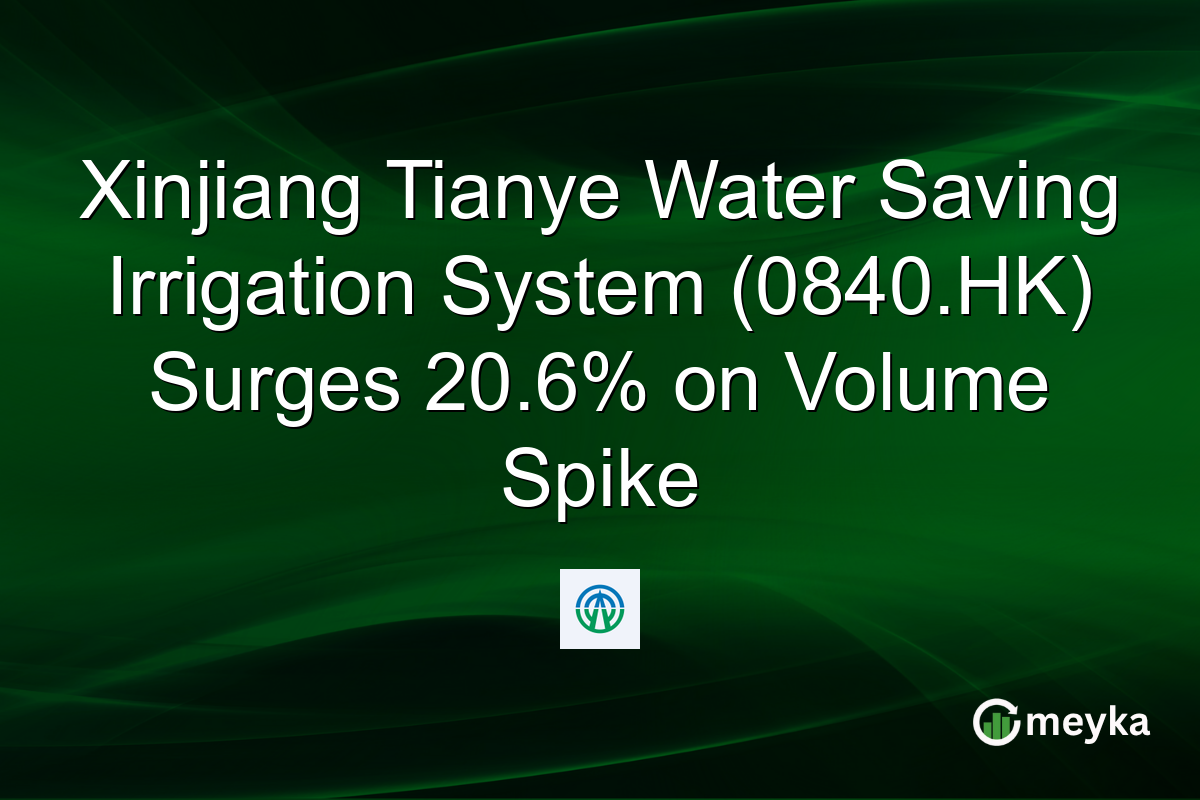 Xinjiang Tianye Water Saving Irrigation System (0840.HK) Surges 20.6% on Volume Spike