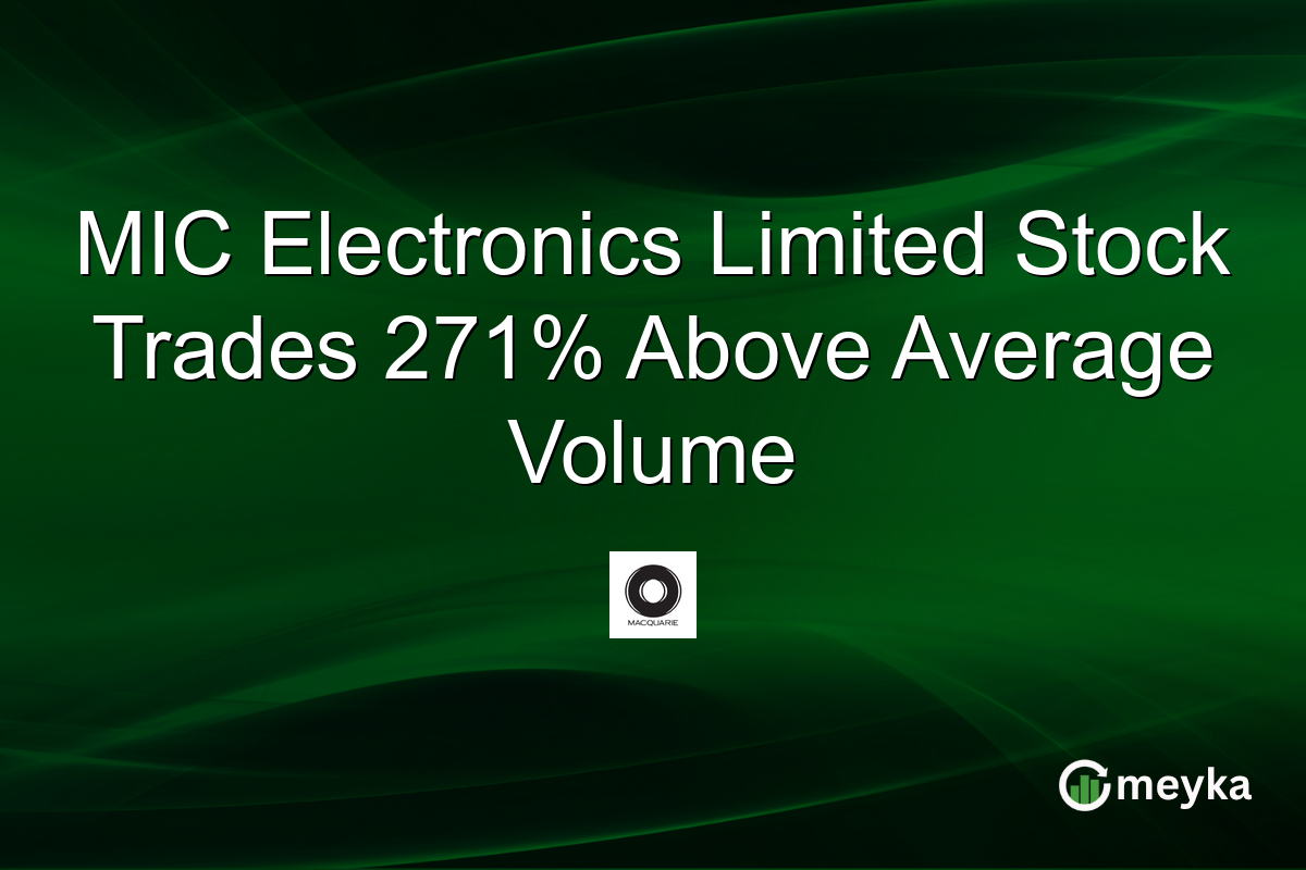 MIC Electronics Limited Stock Trades 271% Above Average Volume