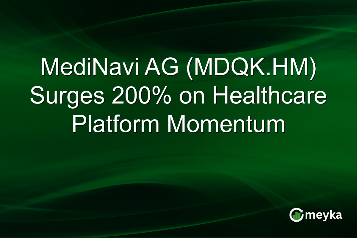MediNavi AG (MDQK.HM) Surges 200% on Healthcare Platform Momentum