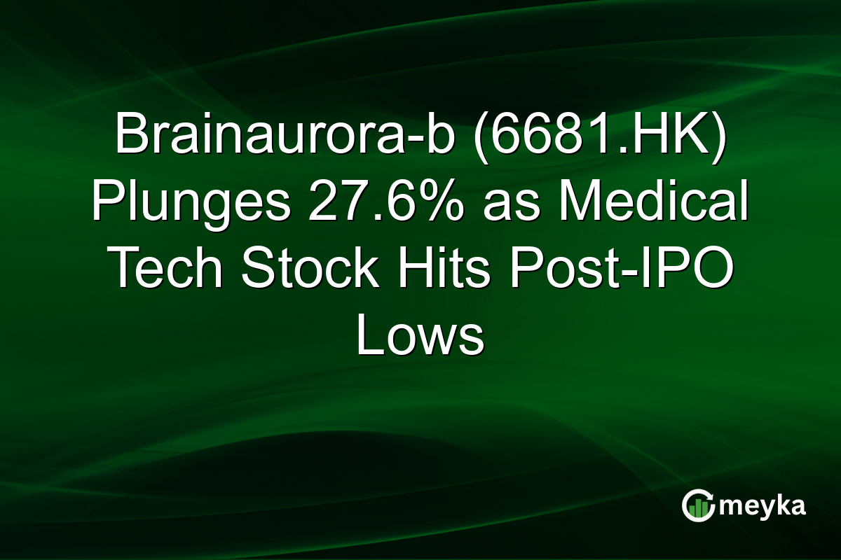 Brainaurora-b (6681.HK) Plunges 27.6% as Medical Tech Stock Hits Post-IPO Lows