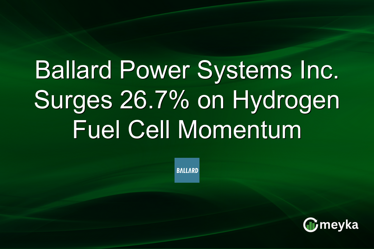 Ballard Power Systems Inc. Surges 26.7% on Hydrogen Fuel Cell Momentum