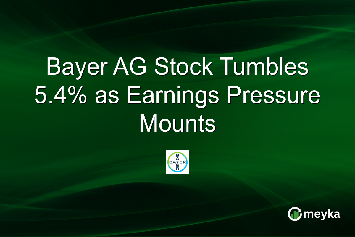 Bayer AG Stock Tumbles 5.4% as Earnings Pressure Mounts