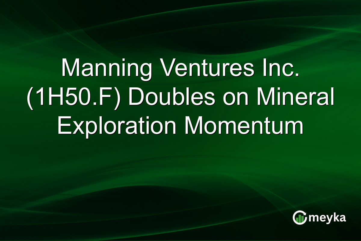 Manning Ventures Inc. (1H50.F) Doubles on Mineral Exploration Momentum