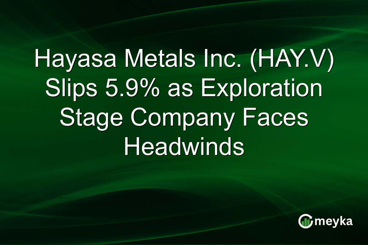 Hayasa Metals Inc. (HAY.V) Slips 5.9% as Exploration Stage Company Faces Headwinds